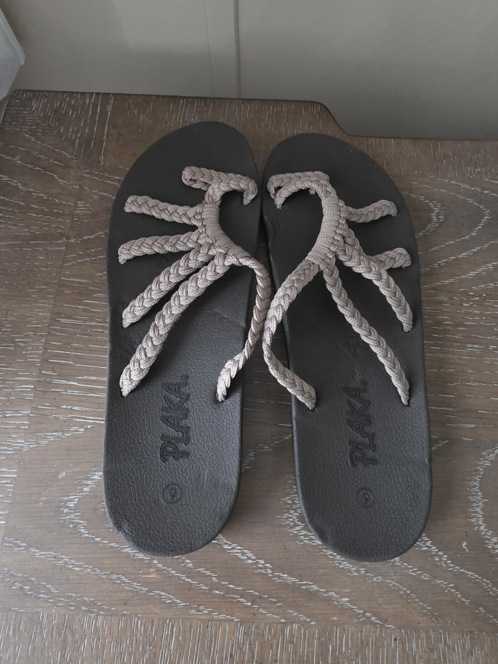 Gray Braided Strap Flip Flops - Picture 5 of 6